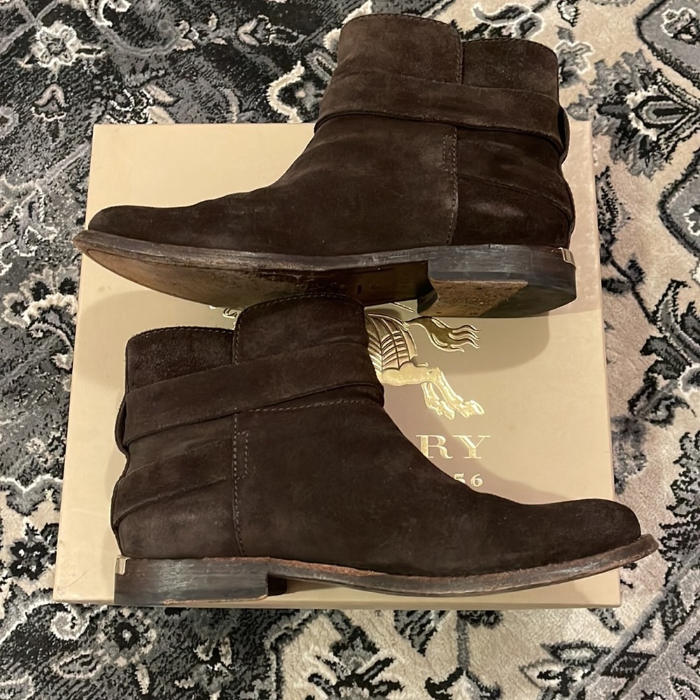 Burberry Authentic ankle boots suede brown size 37. - Picture 2 of 5